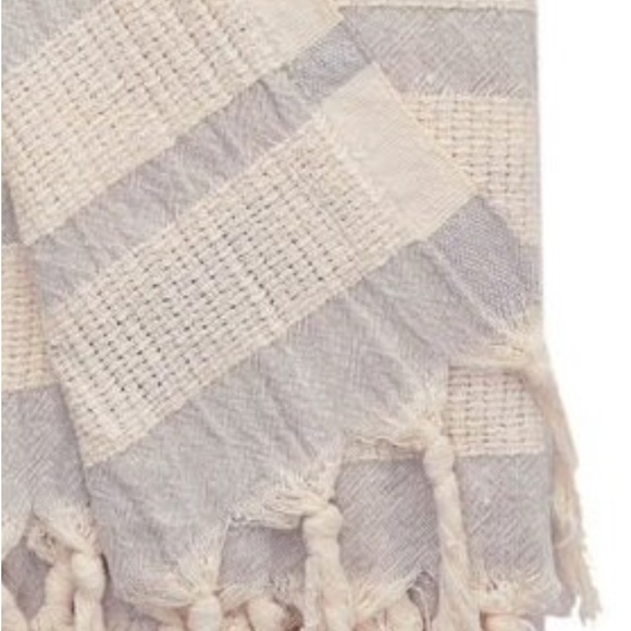 Organic Cotton Loom Weave Spa Bath Towel Gray + Natural Stripe - Picture 7 of 16